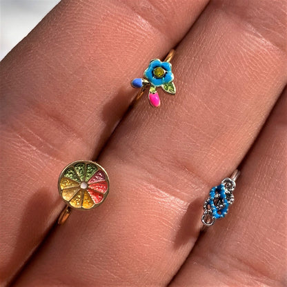 20G 5/16 Gold Tone Rainbow Grapefruit Nose Hoop