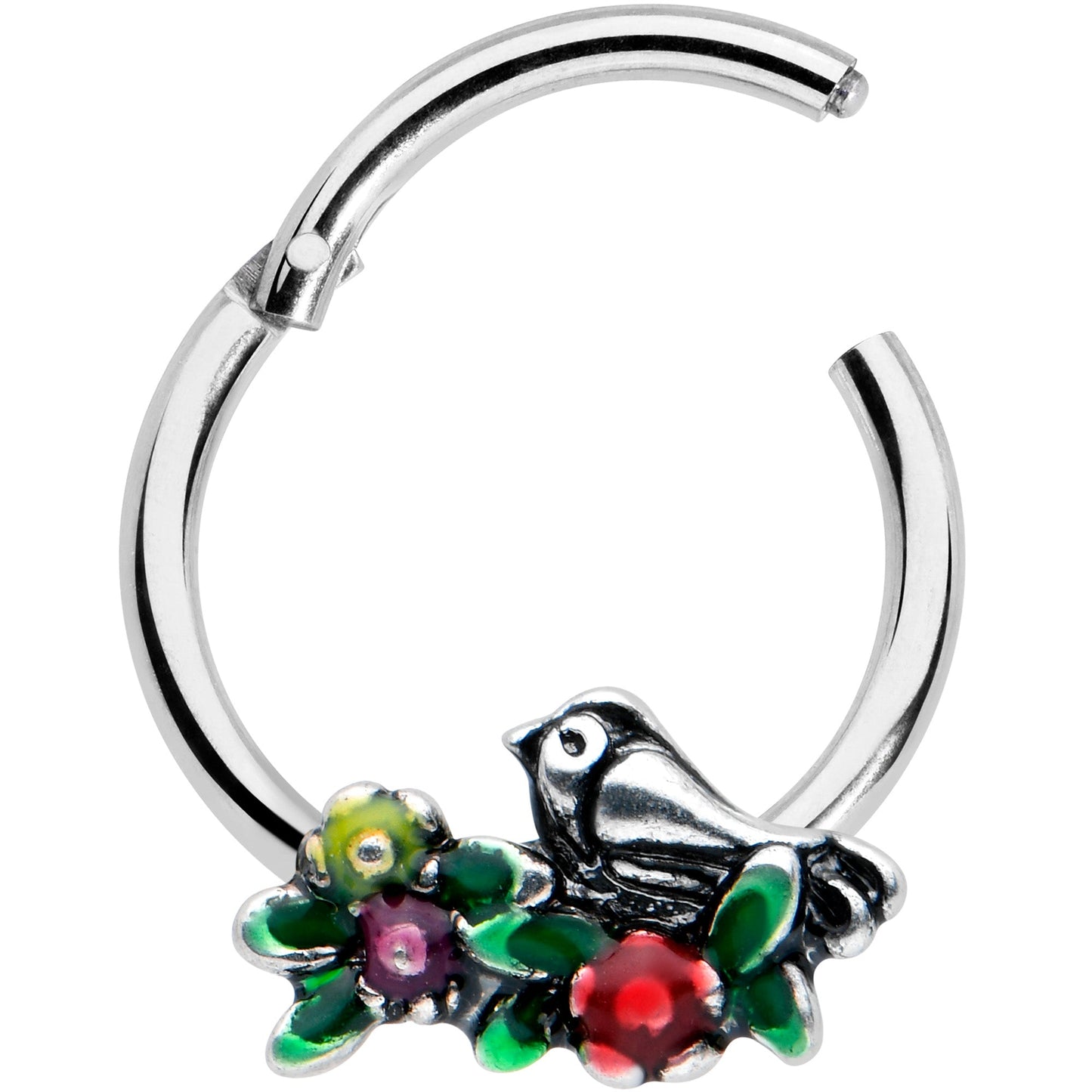 16G 3/8 Perching Bird Cartilage Hinged Segment Ring