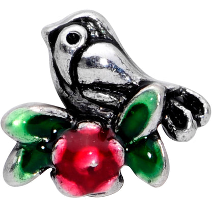 16G 1/4 Perching Bird Flower Labret Monroe Tragus