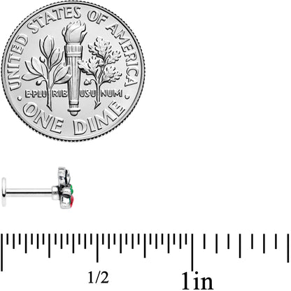 16G 1/4 Perching Bird Flower Labret Monroe Tragus