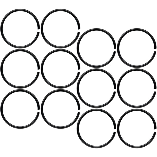 22G 5/16 Black Anodized Seamless Circular Ring Set of 12