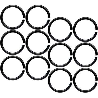18G 5/16 Black Anodized Seamless Circular Ring Set of 12