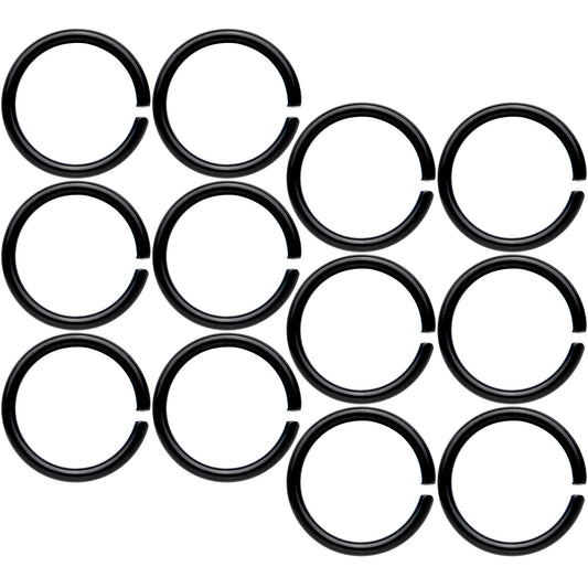18G 5/16 Black Anodized Seamless Circular Ring Set of 12