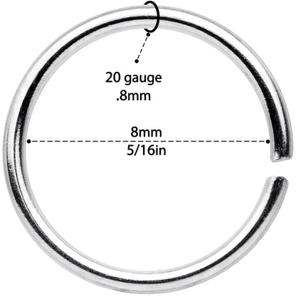 20G 5/16 Blue Anodized Steel Seamless Nose Hoop Set of 12