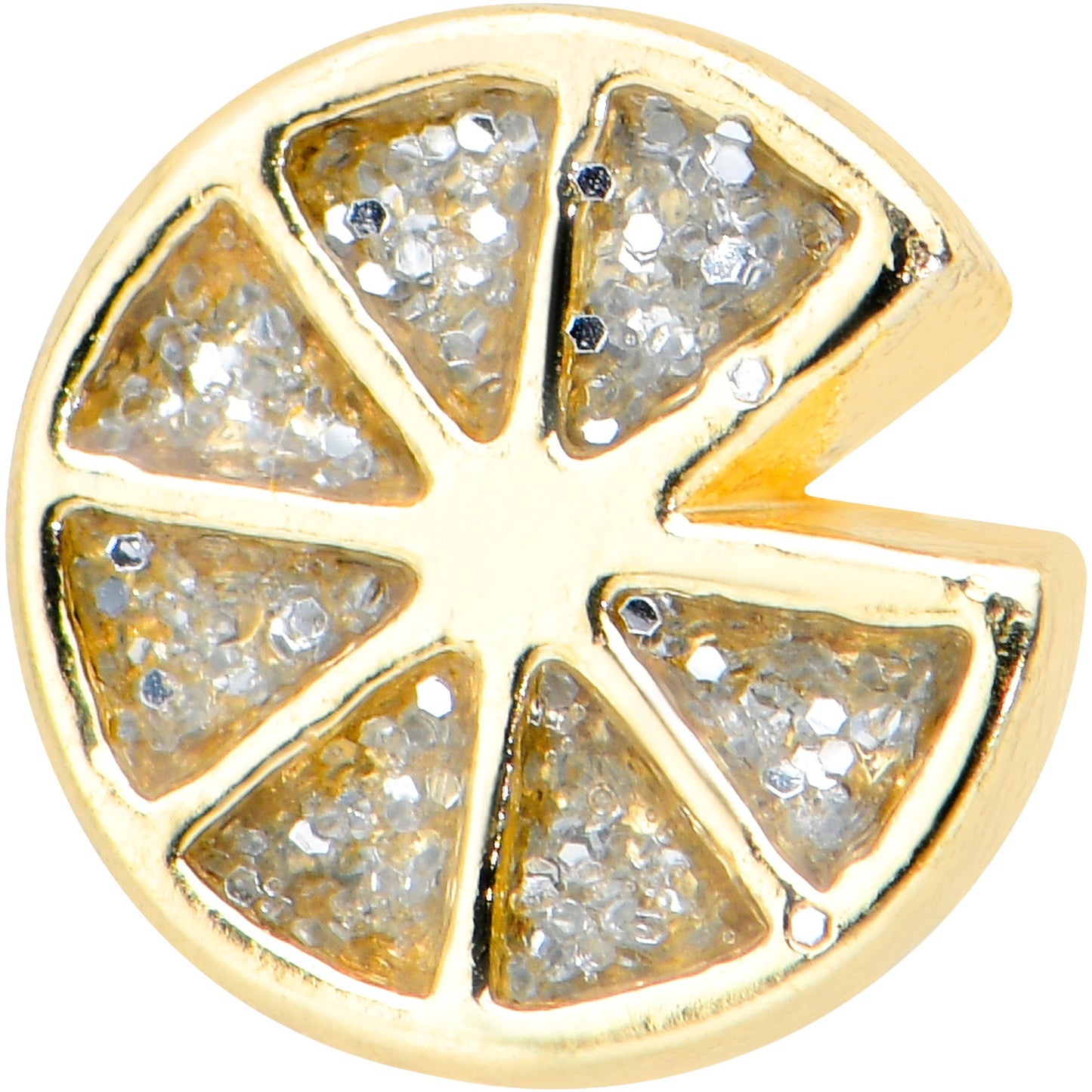 20G 1/4 Clear Gem Gold Tone Orange Tasty Fruit Nose Bone