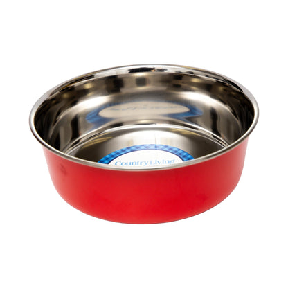 Country Living Set of 2 Heavy Gauge Stainless Steel Dog Bowls - Perfect for Food & Water