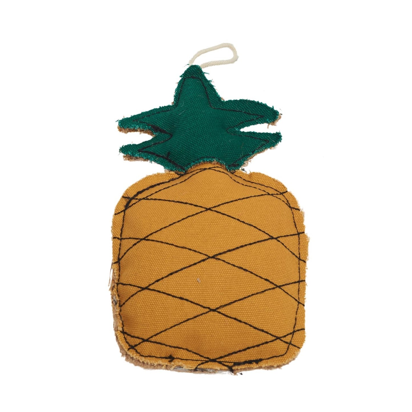 Country Living Canvas & Jute Pineapple-Shaped Dog Chew Toy – Durable, Safe and Non-Toxic