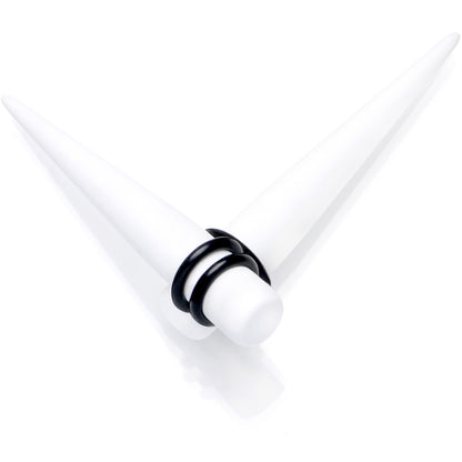 White Matte Acrylic Straight Taper Set 2G to 00G