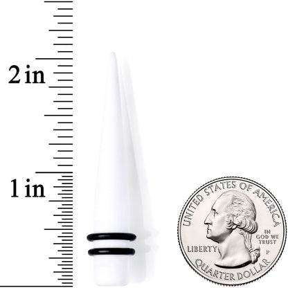 White Matte Acrylic Straight Taper Set 2G to 00G