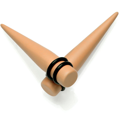 Tan Matte Acrylic Straight Taper Set 2G to 00G