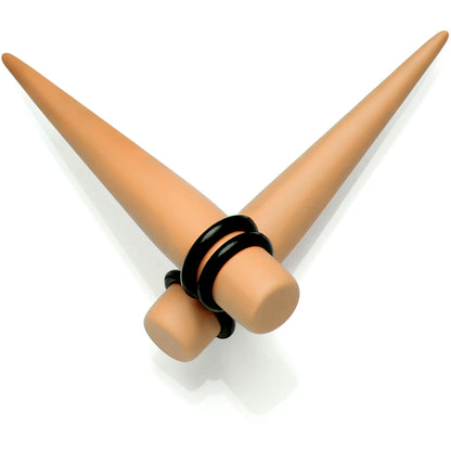 Tan Matte Acrylic Straight Taper Set 2G to 00G