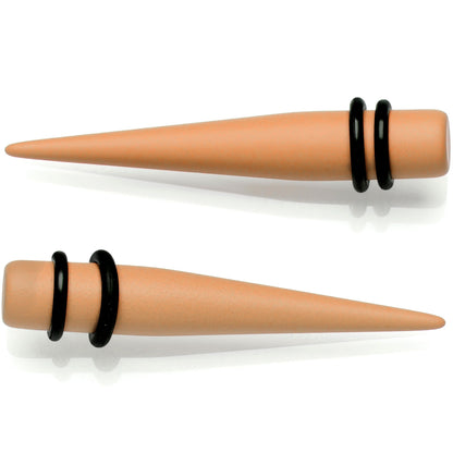Tan Matte Acrylic Straight Taper Set 2G to 00G