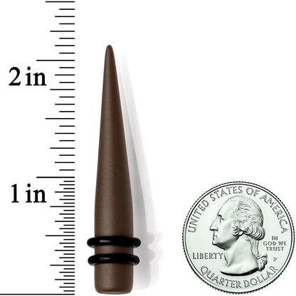 Dark Brown Matte Acrylic Straight Taper Set 12G to 00G