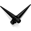 Black Matte Acrylic Straight Taper Set Available in Sizes 12G to 00G