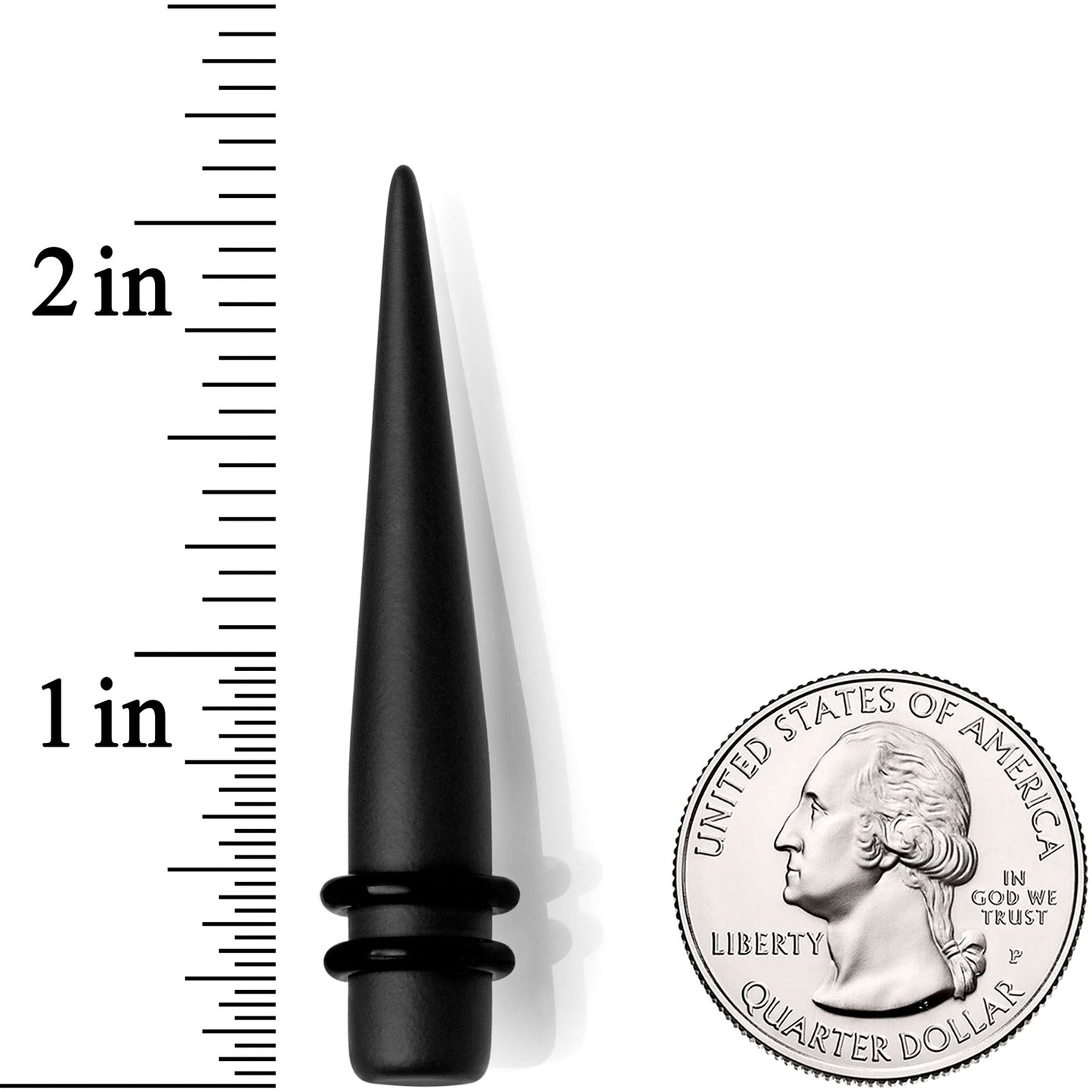 Black Matte Acrylic Straight Taper Set Available in Sizes 12G to 00G