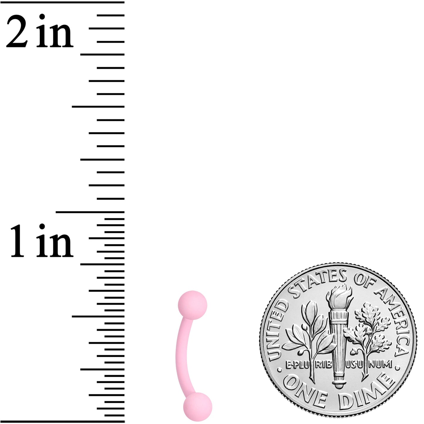 16G 5/16 Pink Acrylic Matte Curved Eyebrow Ring