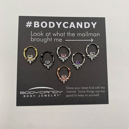 18G 3/8 Purple Clear Gem Spray Cartilage Clicker