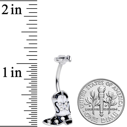 Clear Gem Western Boot Hat Belly Ring