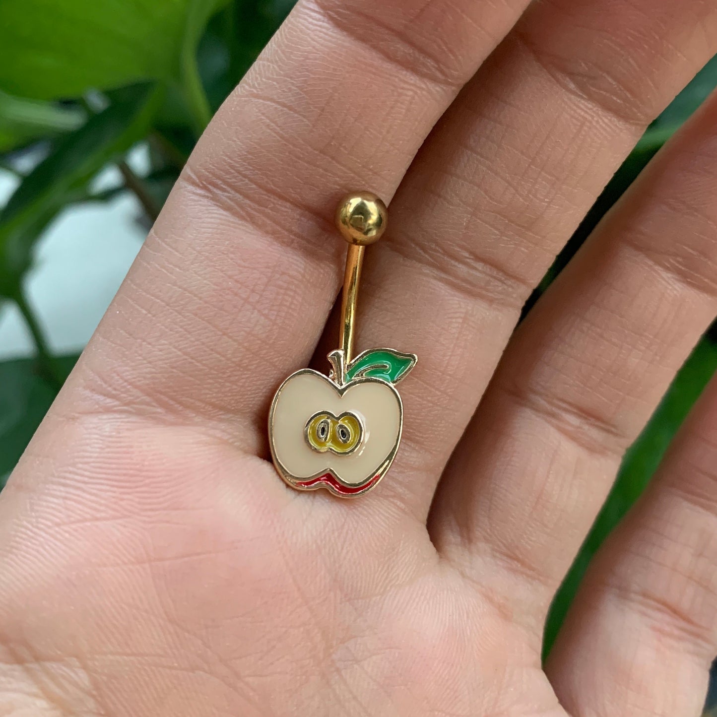 Gold Tone Sweet Apple Belly Ring