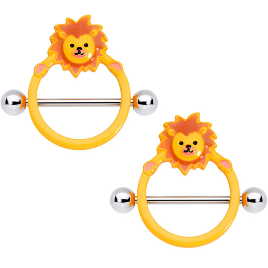 14G 5/8 Loveable Lion Nipple Shield Set