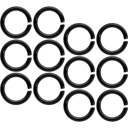14G 5/16 Black Anodized Seamless Cartilage Ring Set of 12