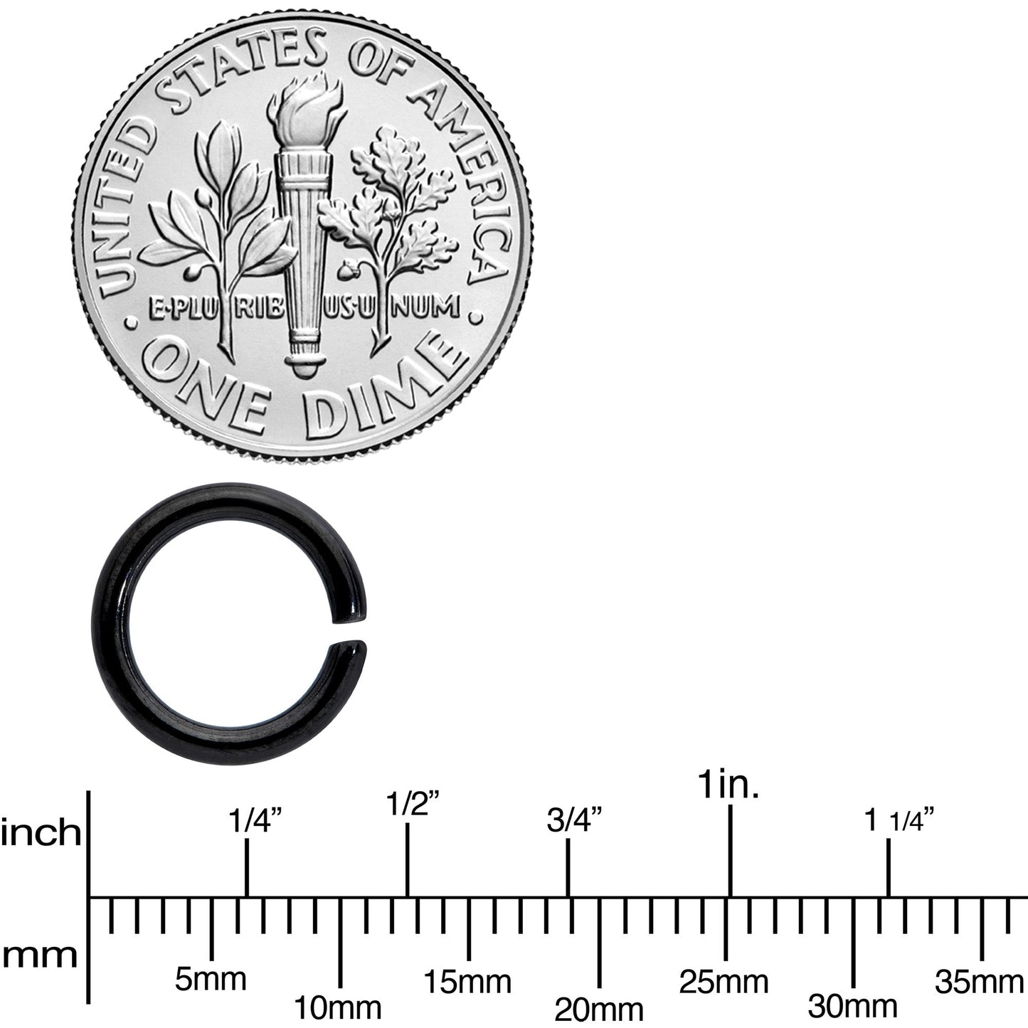 14G 5/16 Black Anodized Seamless Cartilage Ring Set of 12