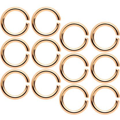 14G 5/16 Rose Gold Tone Anodized Seamless Cartilage Ring Set of 12