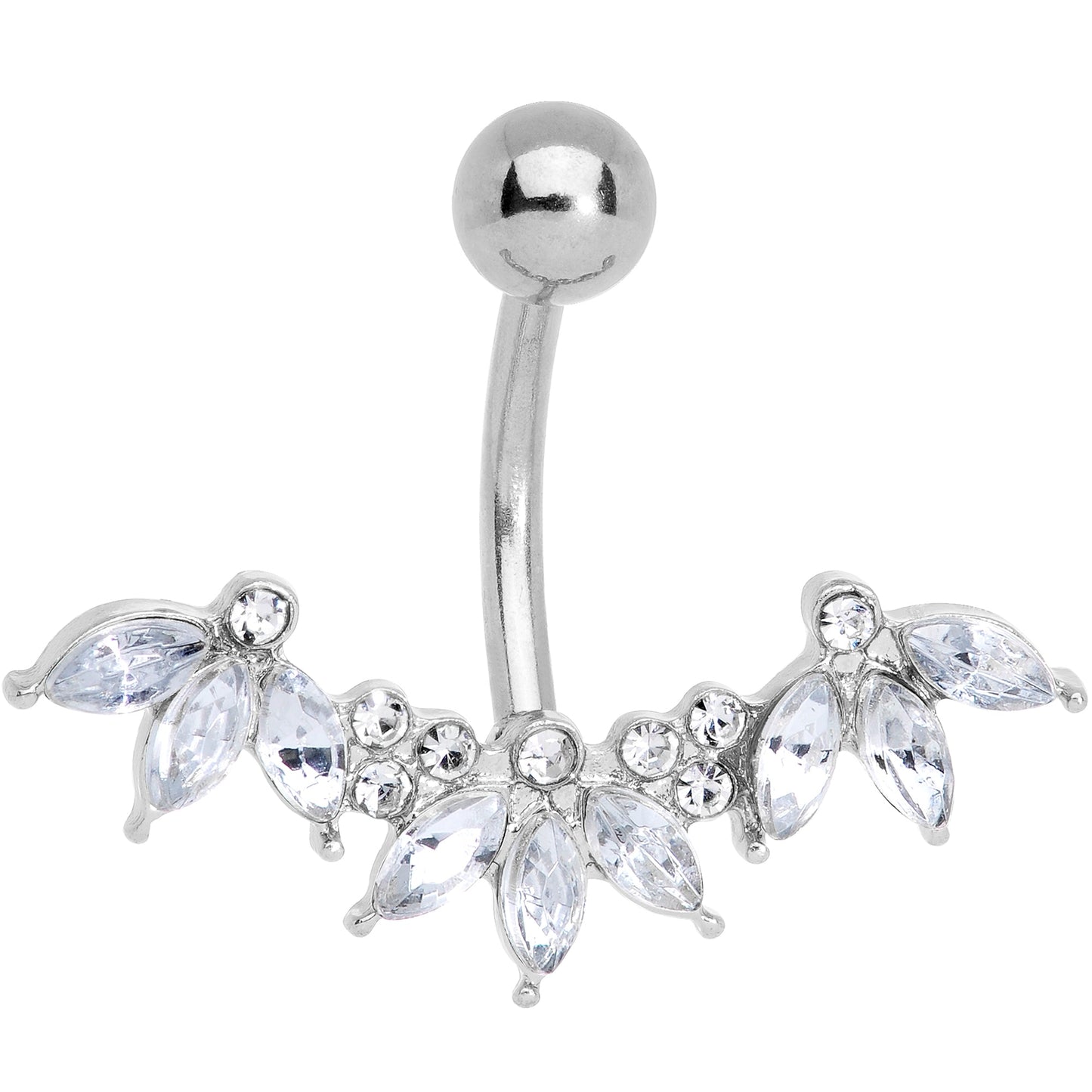 Clear Gem Comely Clusters Belly Ring