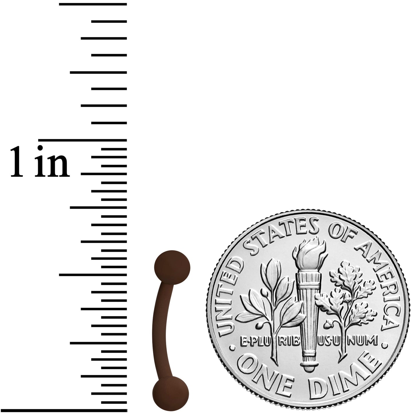 16G 5/16 Dark Brown Acrylic Matte Curved Eyebrow Ring