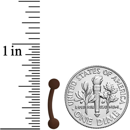 16G 5/16 Dark Brown Acrylic Matte Curved Eyebrow Ring