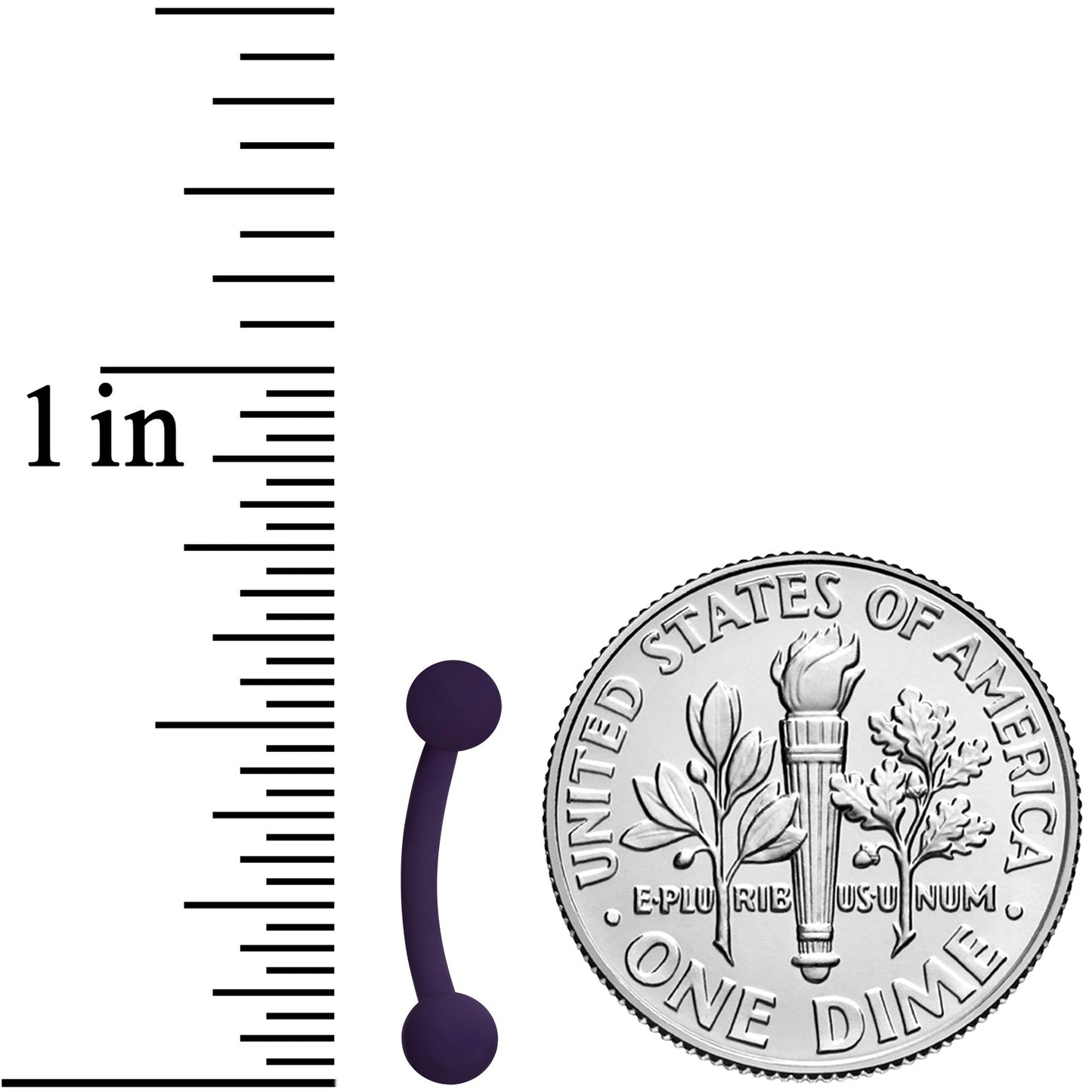 16G 5/16 Dark Purple Acrylic Matte Curved Eyebrow Ring