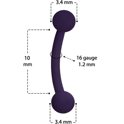 16G 5/16 Dark Purple Acrylic Matte Curved Eyebrow Ring