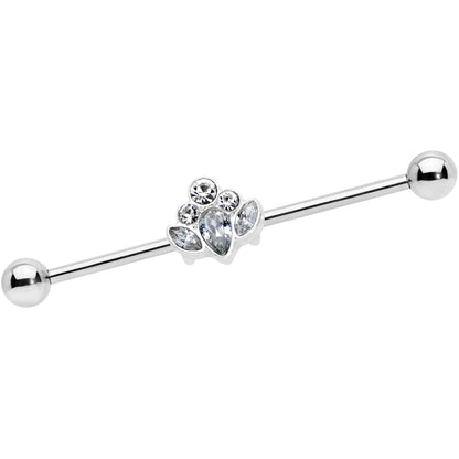 14G Clear Gem Classic Cluster Industrial Barbell 38mm