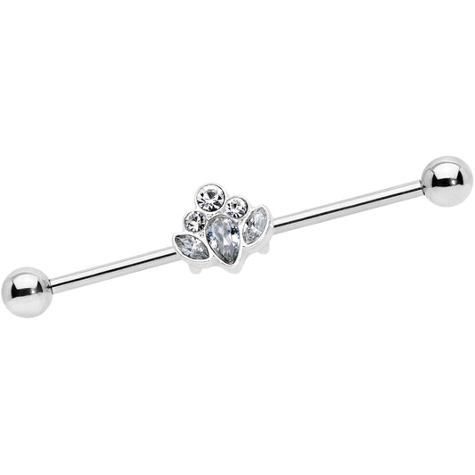 14G Clear Gem Classic Cluster Industrial Barbell 38mm