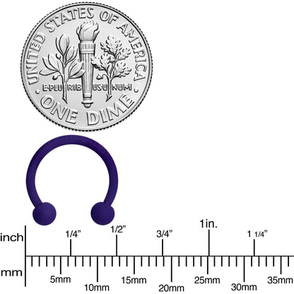 16G 3/8 Delicious Dark Purple Matte Horseshoe Circular Barbell
