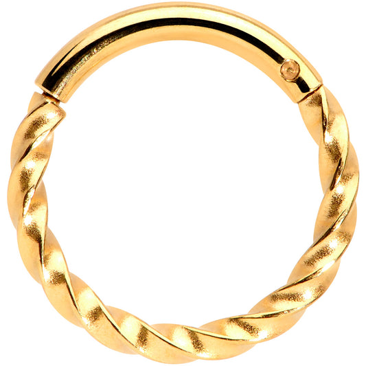 16G 5/16 Gold Tone Twisted Elegance Cartilage Clicker