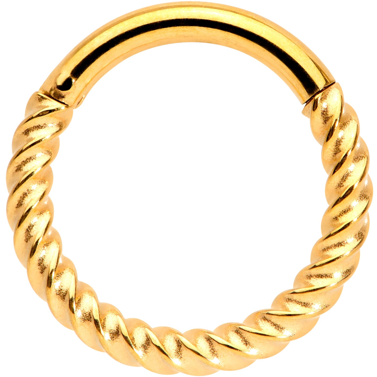 14G 3/8 Gold Tone Twisted Elegance Septum Clicker