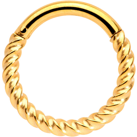 14G 3/8 Gold Tone Twisted Elegance Septum Clicker