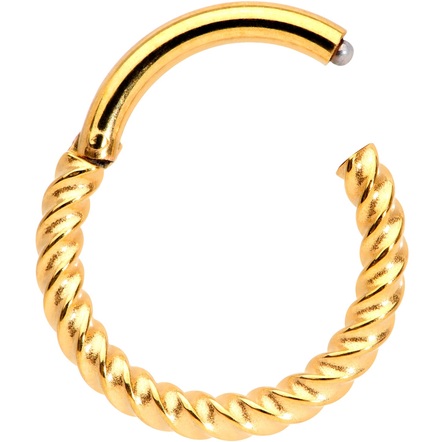 14G 3/8 Gold Tone Twisted Elegance Septum Clicker