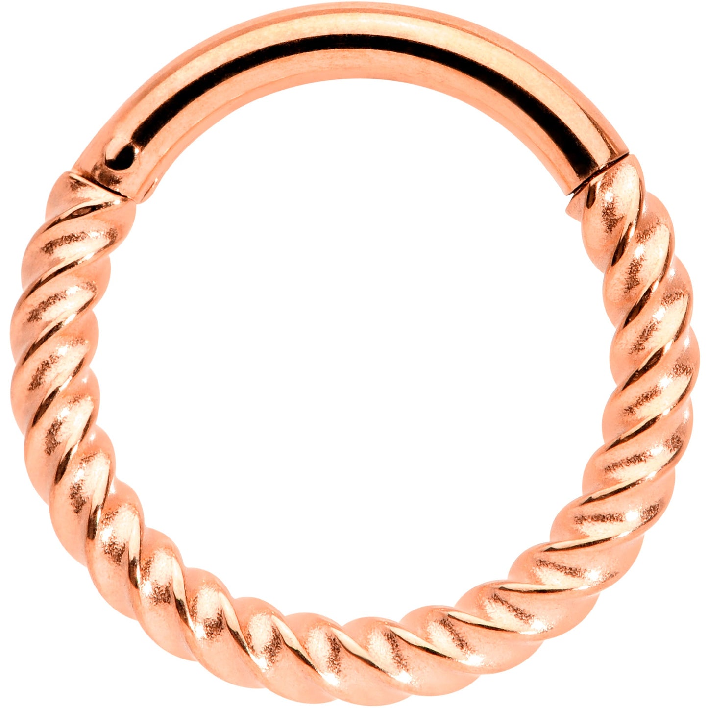 14G 3/8 Rose Gold Tone Twisted Elegance Septum Clicker