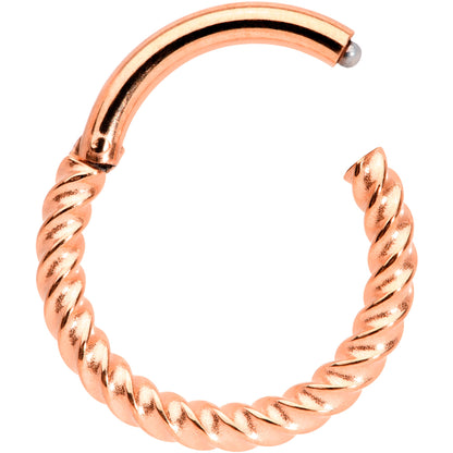 14G 3/8 Rose Gold Tone Twisted Elegance Septum Clicker