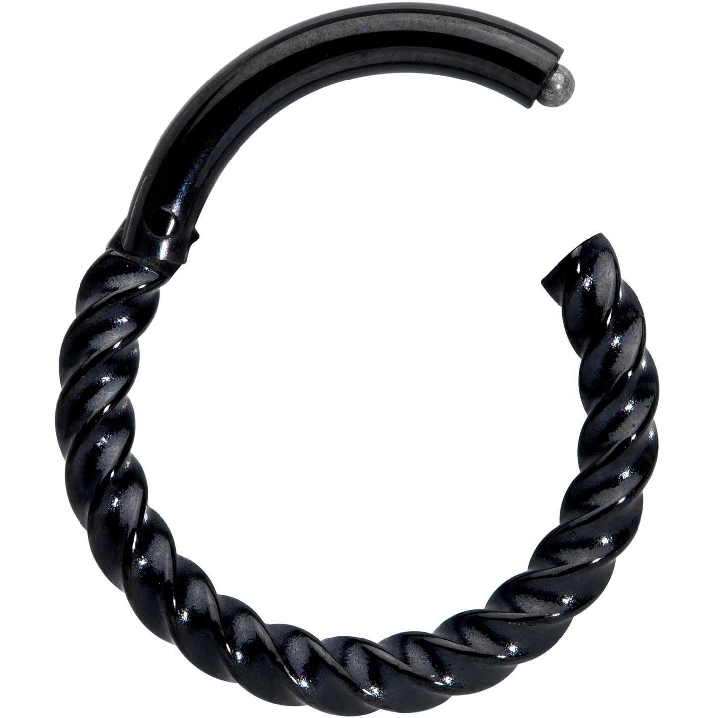 14G 3/8 Black Twisted Elegance Septum Clicker