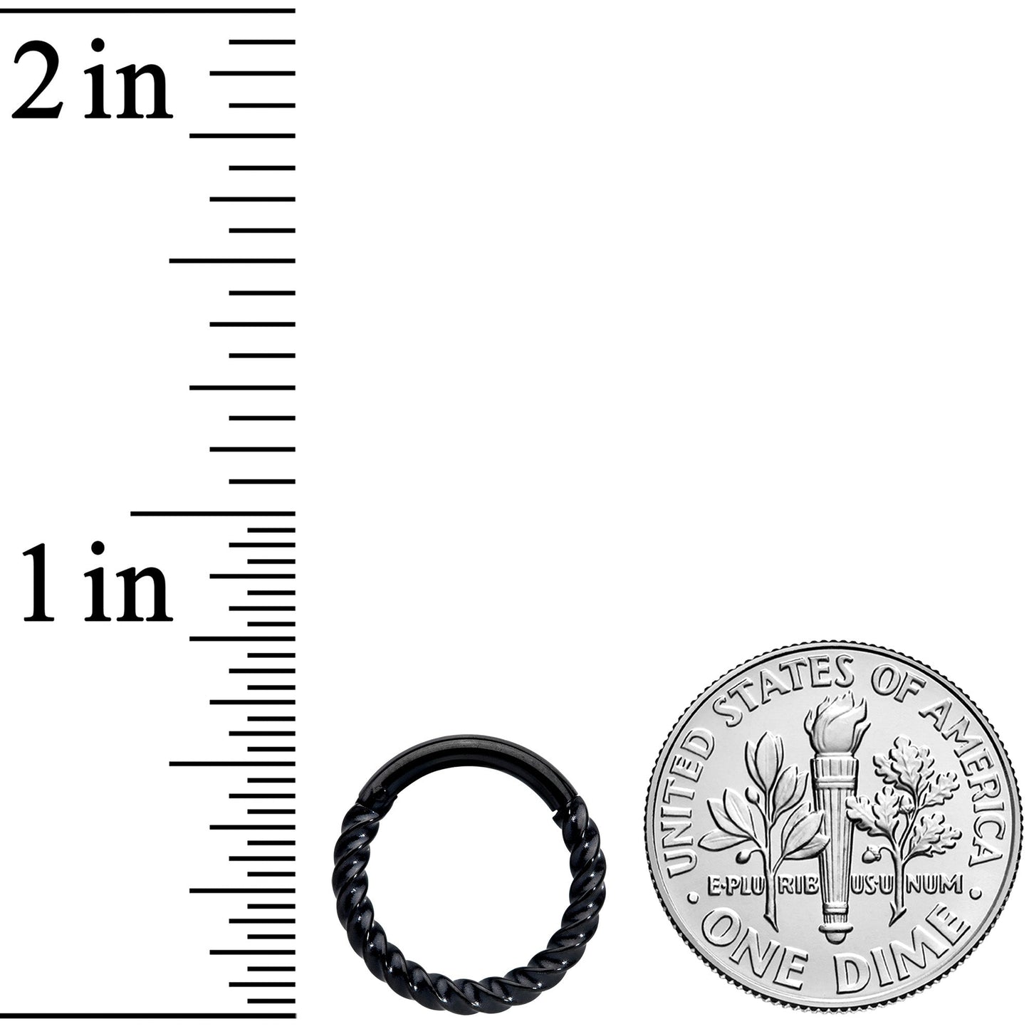 14G 3/8 Black Twisted Elegance Septum Clicker