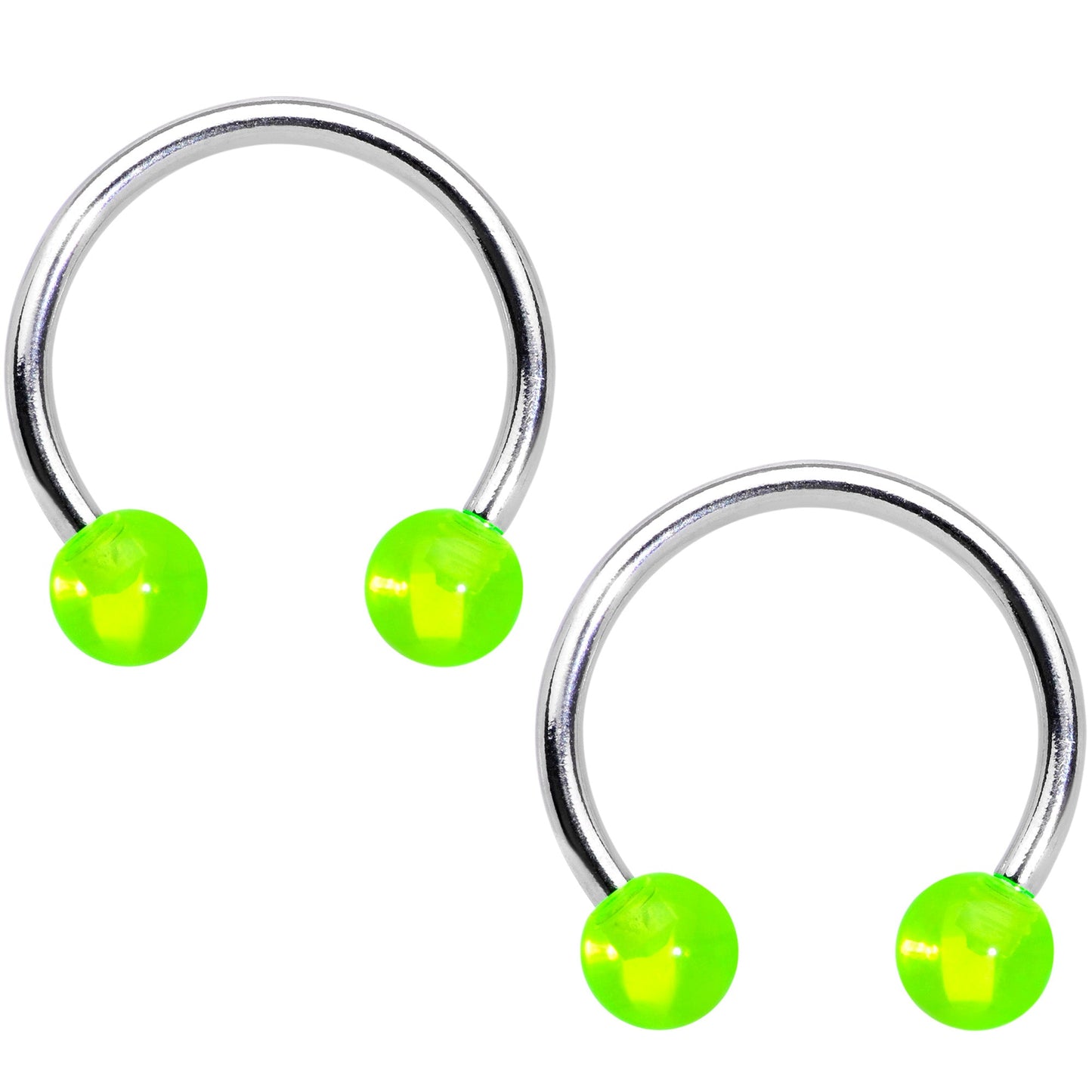 14G 9/16 Green Beer St Patricks Horseshoe Barbell Nipple Set of 4