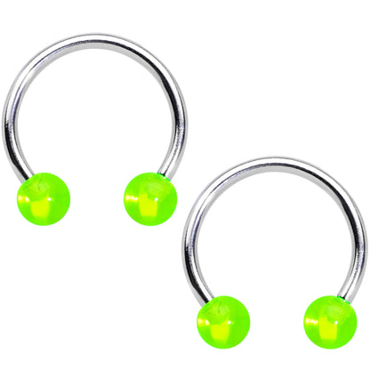 14G 9/16 Green Beer St Patricks Horseshoe Barbell Nipple Set of 4