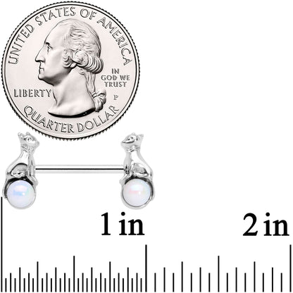 14G 9/16 Aurora Orb Baby Bear Barbell Nipple Ring Set