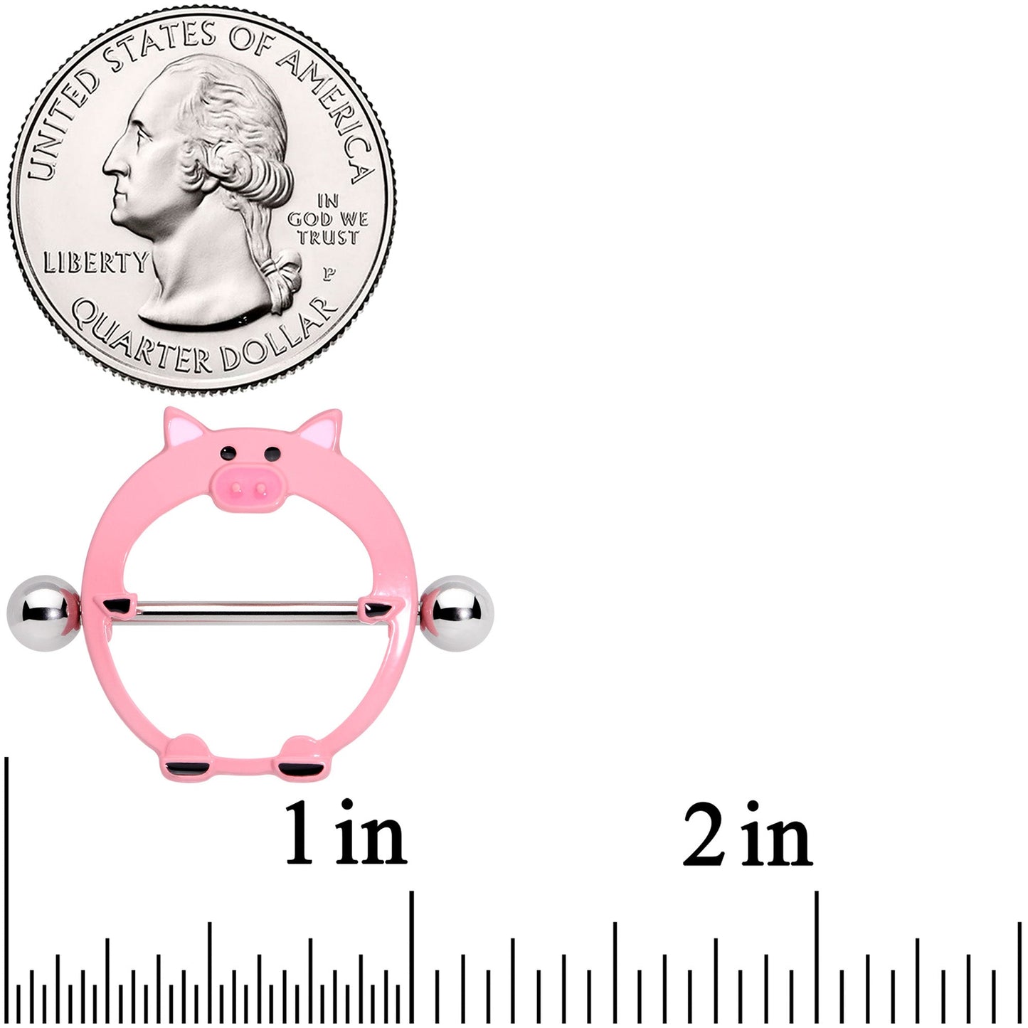 14G 5/8 Pink Pig Nipple Shield Set