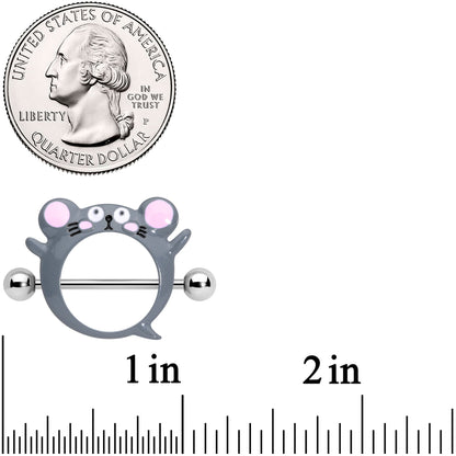 14G 5/8 Merry Grey Mouse Nipple Shield Set