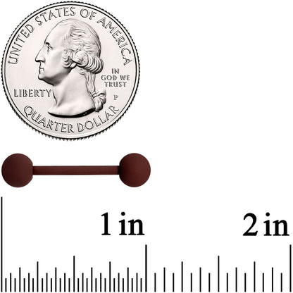 Beautiful Brown Matte Barbell Tongue Ring