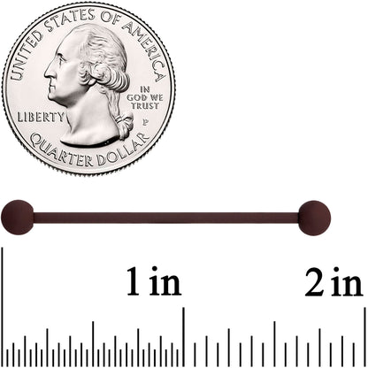 14G Beautiful Brown Matte Industrial Barbell 38mm